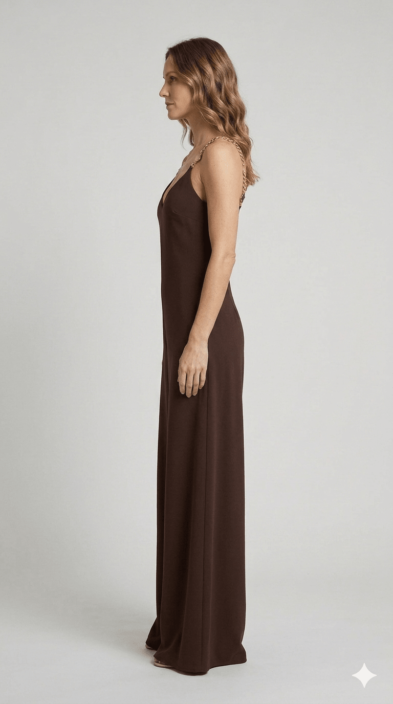 Tuta Gaimattiolo moro con bratelle dorate - Malerba Showroom