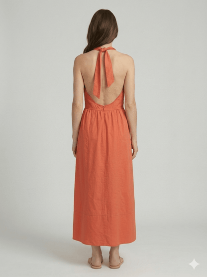 Vestito Pennyblack corallo in cotone - Malerba Showroom